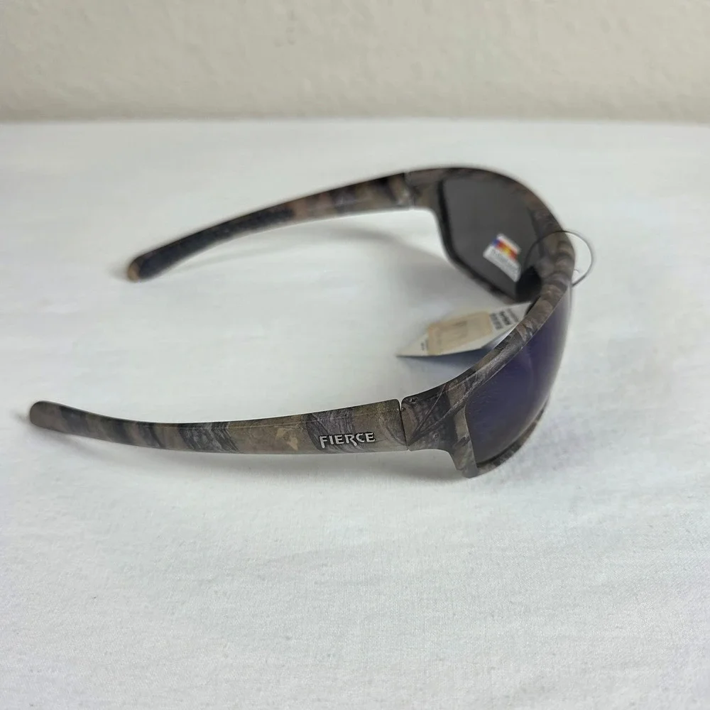 Fierce Polarized Sunglasses Longleaf Camo Blue Mirror Lens Hunting Fishing NEW